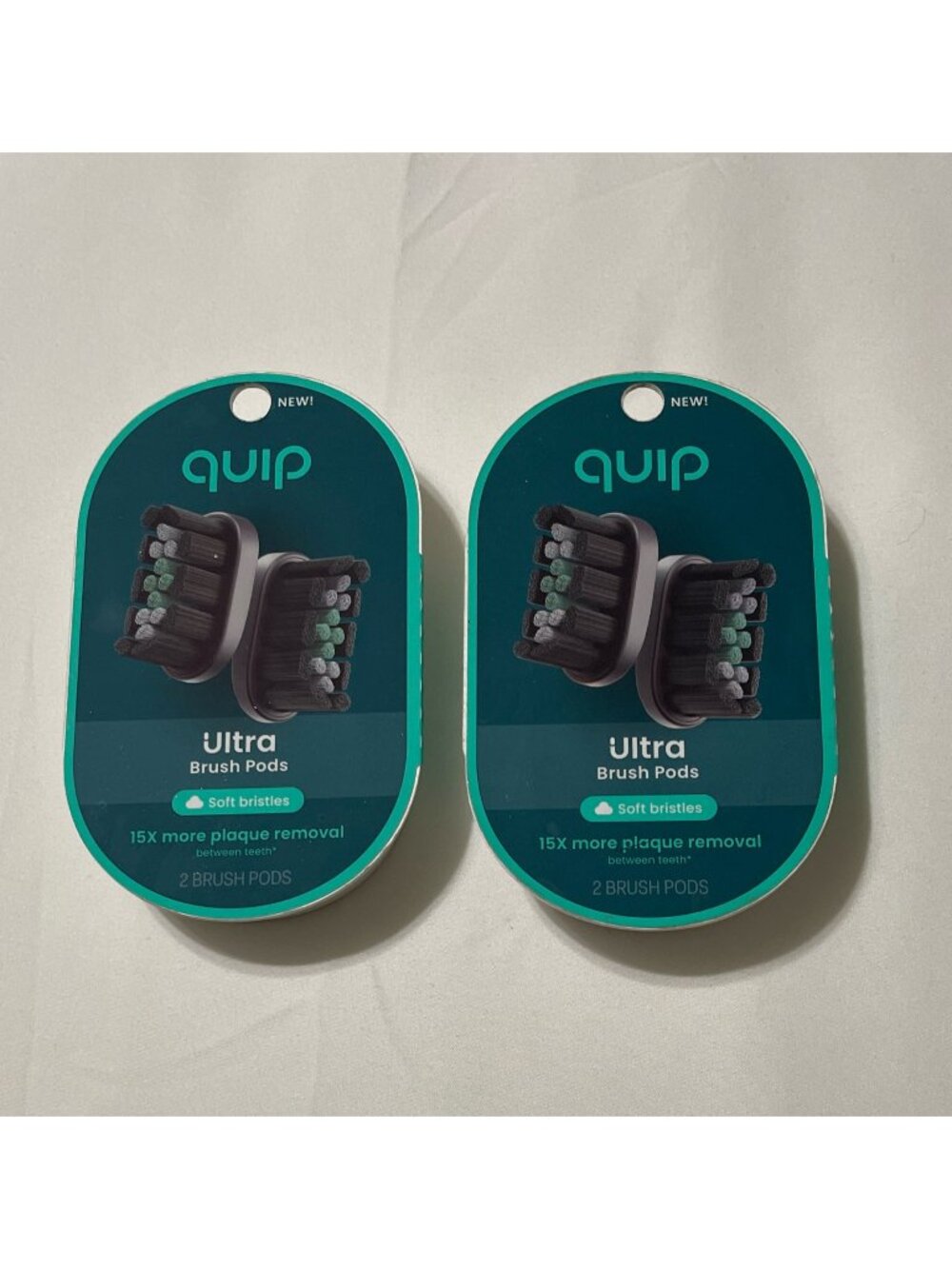 NEW & SEALED! Set of 2 QUIP Ultra Brush Pods (4 Total Heads) ~ Soft Bristles